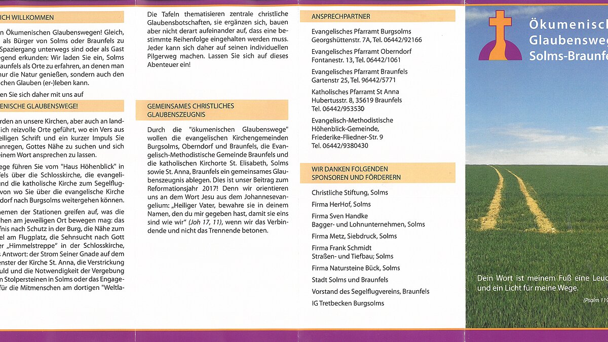 Glaubensweg zwischen Braunfels und Solms